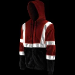 Hi-Viz Orange Pro Hoodie -Safety Gear World AVH hiviz ziphoodie front reflective