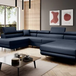 Designer Sofa Lago Mit Schlaf - Und Klappfunktion In Kunstleder