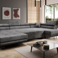 Designer Sofa Lago Mit Schlaf - Und Klappfunktion In Cord -Safety Gear World Baidani220221CataniaSofafunction1Poso055lightgrey