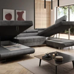 Designer Sofa Lago Mit Schlaf - Und Klappfunktion In Cord -Safety Gear World Baidani220221CataniaSofafunction2Poso055lightgrey