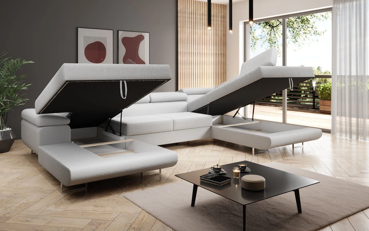 Designer Sofa Lago Mit Schlaf - Und Klappfunktion In Bouclé 10 Designer Sofa Lago Mit Schlaf - Und Klappfunktion In Bouclé - Image 8