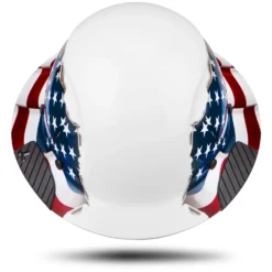 DAX American Flag Full Brim Hard Hat -Safety Gear World HDF 24AF DAX FB American Flag front Tilt