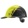 DAX Fifty 50 Carbon Fiber Cap -Safety Gear World HDF50C 19HC dax cap carbon fiber hiviz yellow lux left side