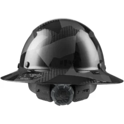 DAX Carbon Fiber Camo Full Brim Hardhat -Safety Gear World HDF50C 20CK Full Brim 5050 Black Camo Gloss back