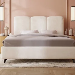 Designer Polsterbett Mirella In Samt Ohne Stauraum