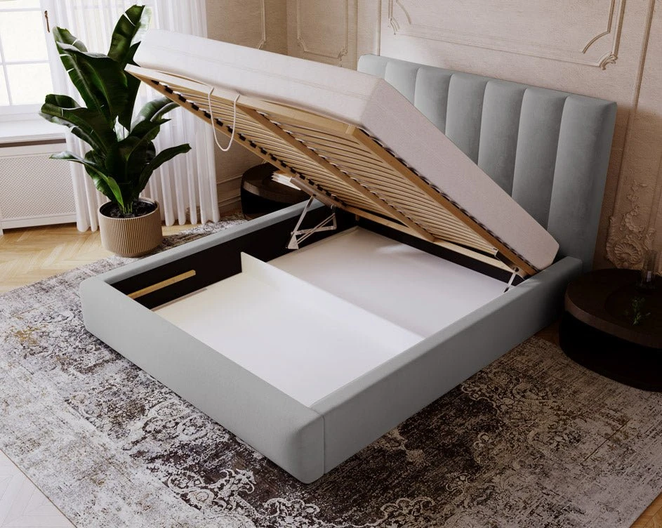 Designer Polsterbett Lunera In Samt Mit Stauraum 4 Designer Polsterbett Lunera In Samt Mit Stauraum - Image 2