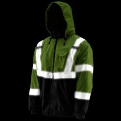 Hi-Viz Yellow Bomber Jacket 7 Hi-Viz Yellow Bomber Jacket -Safety Gear World bomber jacket front dark