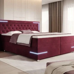 Boxspringbett Carlotta Mit LED, Stauraum Und USB (Samt) -Safety Gear World boxspringbett carlotta mit led stauraum und usb samt 382391