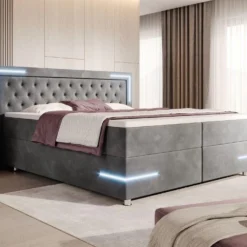 Boxspringbett Carlotta Mit LED, Stauraum Und USB (Samt) -Safety Gear World boxspringbett carlotta mit led stauraum und usb samt 497065