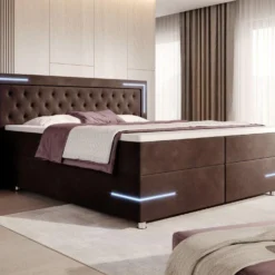 Boxspringbett Carlotta Mit LED, Stauraum Und USB (Samt) -Safety Gear World boxspringbett carlotta mit led stauraum und usb samt 572248