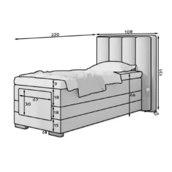Boxspringbett Liano Samt 90x200 Elektrisch Verstellbar -Safety Gear World boxspringbett elektrisch verstellbar liano 90x200 654681