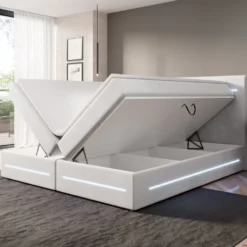 Boxspringbett Lara Mit Stauraum Und LED (Samt) -Safety Gear World boxspringbett lara mit stauraum und led samt 203092