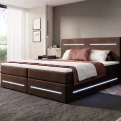 Boxspringbett Lara Mit Stauraum Und LED (Samt) -Safety Gear World boxspringbett lara mit stauraum und led samt 324521