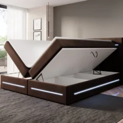 Boxspringbett Lara Mit Stauraum Und LED (Samt) -Safety Gear World boxspringbett lara mit stauraum und led samt 426939