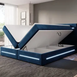 Boxspringbett Lara Mit Stauraum Und LED (Samt) -Safety Gear World boxspringbett lara mit stauraum und led samt 522171