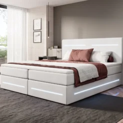 Boxspringbett Lara Mit Stauraum Und LED (Samt) -Safety Gear World boxspringbett lara mit stauraum und led samt 911561