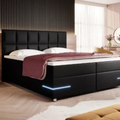 Boxspringbett Milano Mit LED (Kunstleder) 17 Boxspringbett Milano Mit LED (Kunstleder) -Safety Gear World boxspringbett milano mit led kunstleder 158149