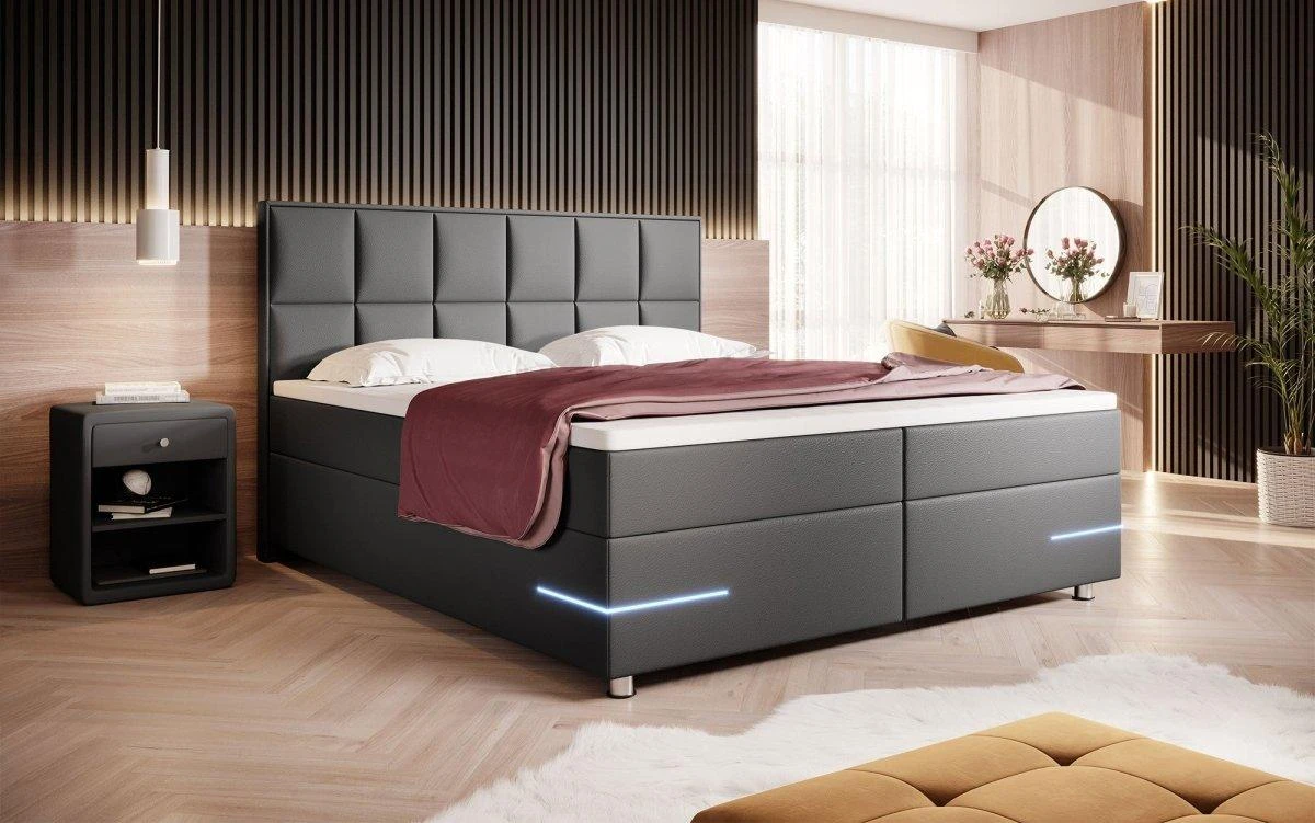 Boxspringbett Milano Mit LED (Kunstleder) 3 Boxspringbett Milano Mit LED (Kunstleder)