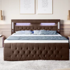 Boxspringbett Moonlight Mit LED, USB Und Stauraum -Safety Gear World boxspringbett moonlight mit led usb und stauraum 537867