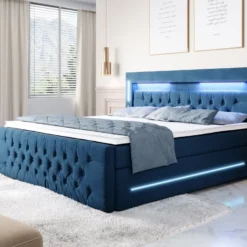 Boxspringbett Moonlight Mit LED, USB Und Stauraum -Safety Gear World boxspringbett moonlight mit led usb und stauraum 852048