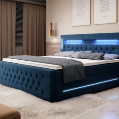 Boxspringbett Moonlight Mit LED, USB Und Stauraum -Safety Gear World boxspringbett moonlight mit led usb und stauraum 925488