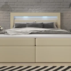 Boxspringbett Reposito Mit LED, USB Und Stauraum -Safety Gear World boxspringbett reposito mit led usb und stauraum 222954