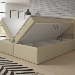 Boxspringbett Reposito Mit LED, USB Und Stauraum -Safety Gear World boxspringbett reposito mit led usb und stauraum 781559