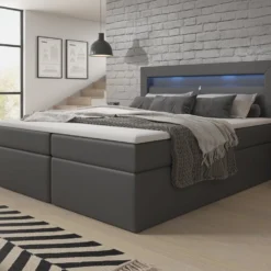 Boxspringbett Reposito Mit LED, USB Und Stauraum -Safety Gear World boxspringbett reposito mit led usb und stauraum 895696