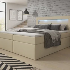 Boxspringbett Reposito Mit LED, USB Und Stauraum -Safety Gear World boxspringbett reposito mit led usb und stauraum 930906