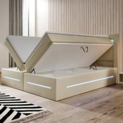 Boxspringbett Sevilla Mit LED Und Stauraum -Safety Gear World boxspringbett sevilla mit led und stauraum 124907
