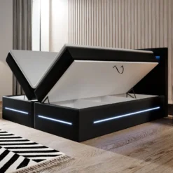 Boxspringbett Sevilla Mit LED Und Stauraum -Safety Gear World boxspringbett sevilla mit led und stauraum 368722