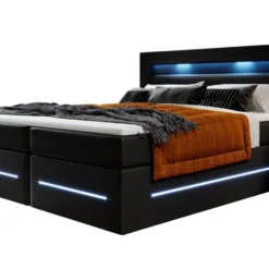 Boxspringbett Sevilla Mit LED Und Stauraum -Safety Gear World boxspringbett sevilla mit led und stauraum 417317