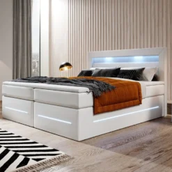 Boxspringbett Sevilla Mit LED Und Stauraum -Safety Gear World boxspringbett sevilla mit led und stauraum 562778