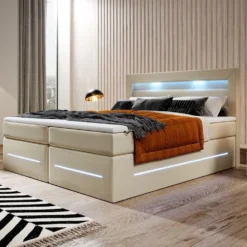 Boxspringbett Sevilla Mit LED Und Stauraum -Safety Gear World boxspringbett sevilla mit led und stauraum 794217