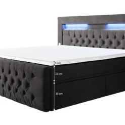 Boxspringbett Sunshine Mit Indirekter Beleuchtung, USB Und Stauraum -Safety Gear World boxspringbett sunshine mit indirekter beleuchtung usb und stauraum 471495