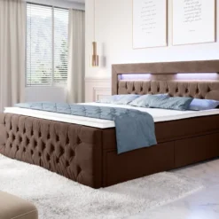 Boxspringbett Sunshine Mit Indirekter Beleuchtung, USB Und Stauraum -Safety Gear World boxspringbett sunshine mit indirekter beleuchtung usb und stauraum 510235