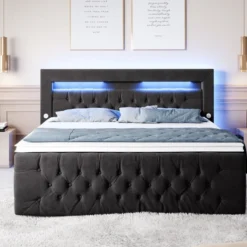 Boxspringbett Sunshine Mit Indirekter Beleuchtung, USB Und Stauraum -Safety Gear World boxspringbett sunshine mit indirekter beleuchtung usb und stauraum 792031