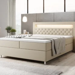 Boxspringbett Tesero Mit USB, RGB Und Stauraum -Safety Gear World boxspringbett tesero mit usb rgb und stauraum 424056