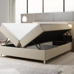 Boxspringbett Tesero Mit USB, RGB Und Stauraum -Safety Gear World boxspringbett tesero mit usb rgb und stauraum 482109