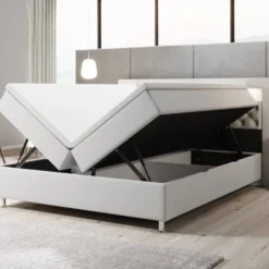 Boxspringbett Tesero Mit USB, RGB Und Stauraum -Safety Gear World boxspringbett tesero mit usb rgb und stauraum 542843