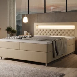 Boxspringbett Tesero Mit USB, RGB Und Stauraum -Safety Gear World boxspringbett tesero mit usb rgb und stauraum 597492