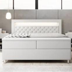 Boxspringbett Tesero Mit USB, RGB Und Stauraum -Safety Gear World boxspringbett tesero mit usb rgb und stauraum 621269