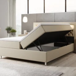 Boxspringbett Tesero Mit USB, RGB Und Stauraum -Safety Gear World boxspringbett tesero mit usb rgb und stauraum 915187