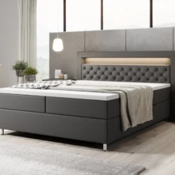 Boxspringbett Tesero Mit USB, RGB Und Stauraum -Safety Gear World boxspringbett tesero mit usb rgb und stauraum 925842