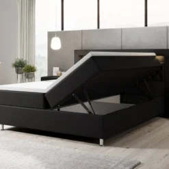 Boxspringbett Tesero Mit USB, RGB Und Stauraum -Safety Gear World boxspringbett tesero mit usb rgb und stauraum 995695