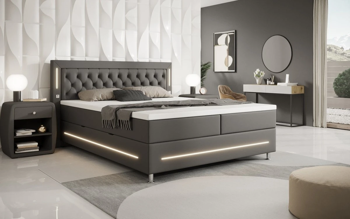 Boxspringbett Verdino Mit RGB, USB Und Stauraum 18 Boxspringbett Verdino Mit RGB, USB Und Stauraum - Image 16