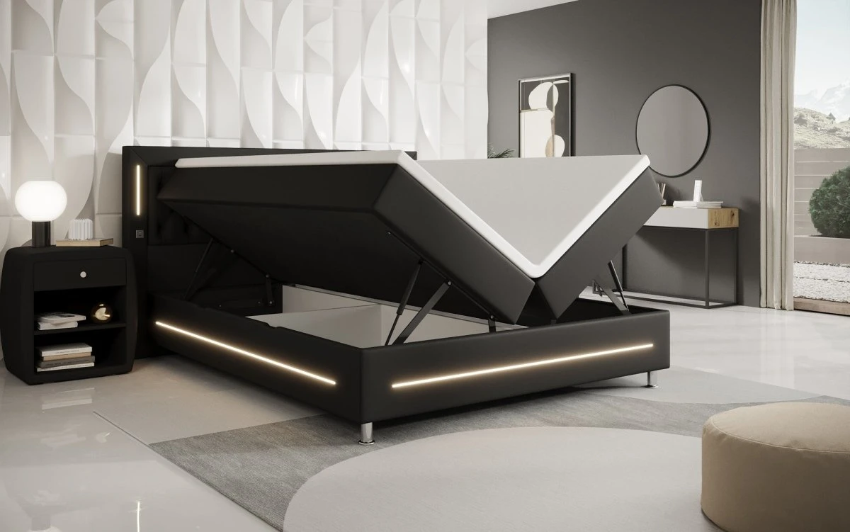 Boxspringbett Verdino Mit RGB, USB Und Stauraum 4 Boxspringbett Verdino Mit RGB, USB Und Stauraum - Image 2