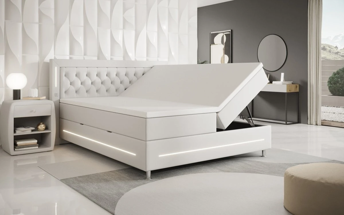 Boxspringbett Verdino Mit RGB, USB Und Stauraum 7 Boxspringbett Verdino Mit RGB, USB Und Stauraum - Image 5