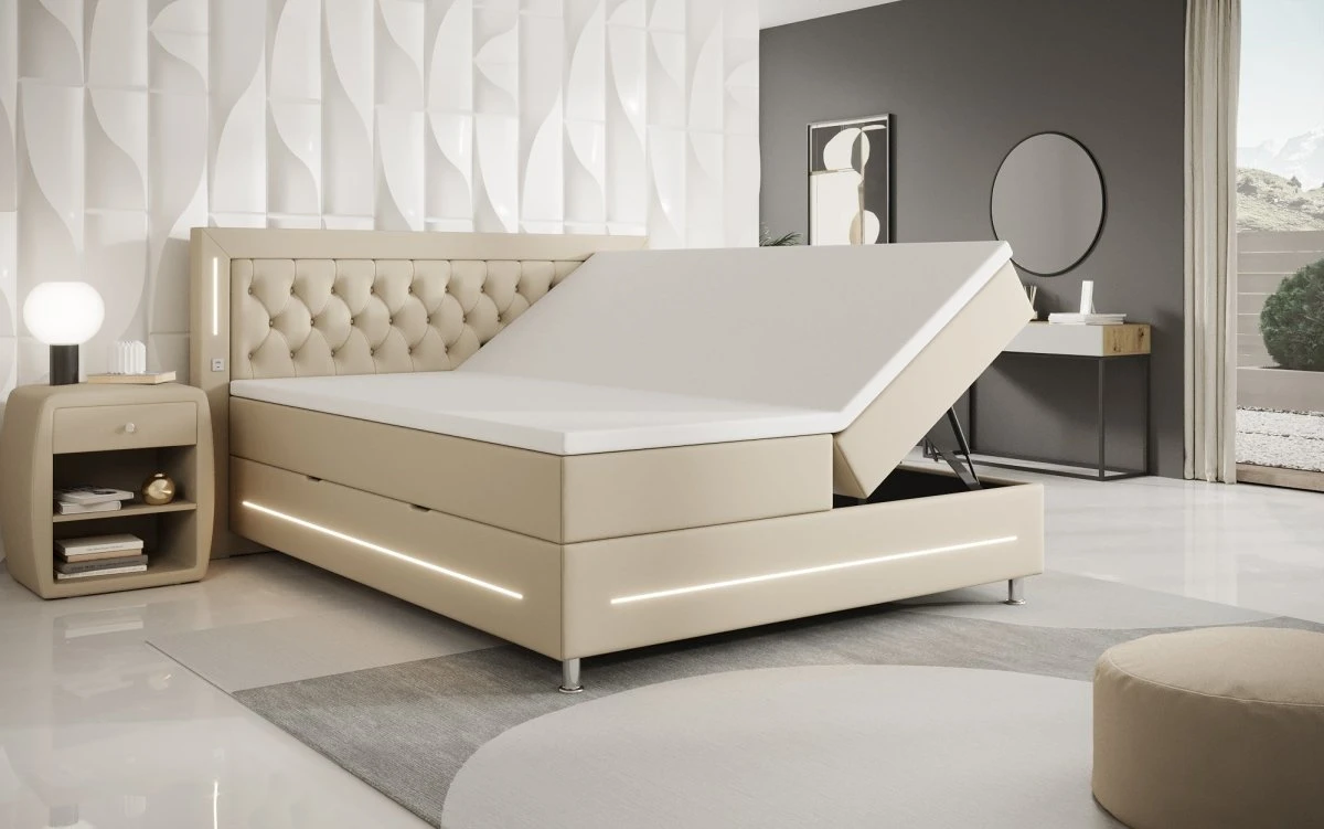 Boxspringbett Verdino Mit RGB, USB Und Stauraum 12 Boxspringbett Verdino Mit RGB, USB Und Stauraum - Image 10