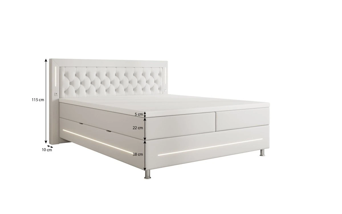 Boxspringbett Verdino Mit RGB, USB Und Stauraum 22 Boxspringbett Verdino Mit RGB, USB Und Stauraum - Image 20